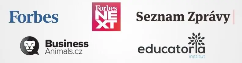 Média: Forbes, Forbes NEXT, Seznam Zprávy, Business Animals, Educatoria